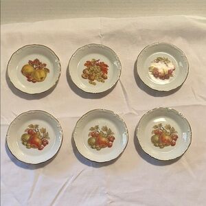Vintage Winterling Roslau Bavaria Germany Fruit coaster Set of 6